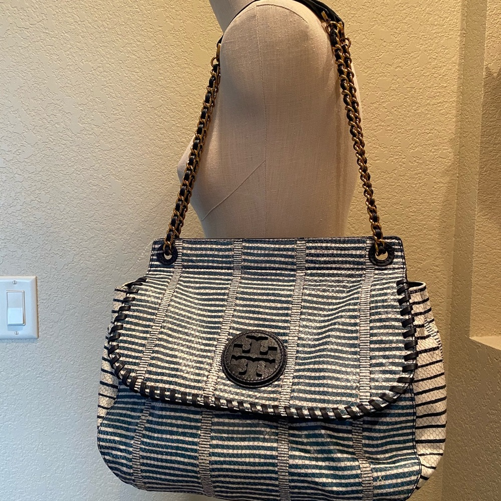 Tory Burch Marion Embossed Python Leather Bag - image 2